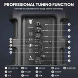 5000W Portable Speaker with Microphone - 16.51 cm Heavy Bass Party Speaker,, Exciting Light Show, Karaoke Machine with Microphone And Guitar Input, Powerful Bass & Subwoofer, Long Playtime, Perfect for Outdoor Events
