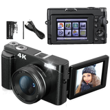 4K Digital Camera - 48MP Compact Vlogging Camera with Autofocus, Anti-Shake