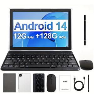 Tablet 10.1 Inch Android 14 OS Pad, 2in 1 Pad with Keyboard - TeleWorld