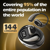 AI Real-Time Translation Headset - LED Display, 144 Languages - TeleWorld