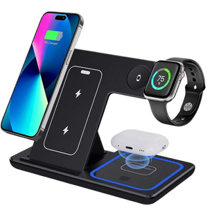 30W Wireless Charger Stand 3 in 1 Foldable Charging Station for iPhone