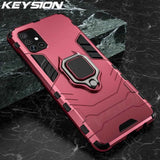 Shockproof Samsung Case with Ring, Kickstand & Magnetic Support