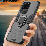 Shockproof Samsung Case with Ring, Kickstand & Magnetic Support