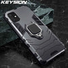Shockproof Samsung Case with Ring, Kickstand & Magnetic Support