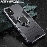 Shockproof Samsung Case with Ring, Kickstand & Magnetic Support