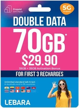 Lebara $29.90 Prepaid Plan – 35GB Data + Int'l Calls - TeleWorld Online