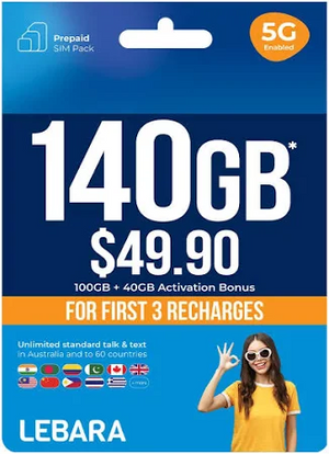 Lebara $49.90 Extra Large Plan – 100GB Data + Intl Calls - TeleWorld Online