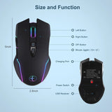 Ergonomic Wireless Mouse – 1600 DPI, 8 Buttons, Rechargeable - TeleWorld Online