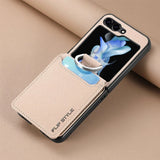 Leather Card Slot Case for Samsung Z Flip 5G – Anti-Slip - TeleWorld Online