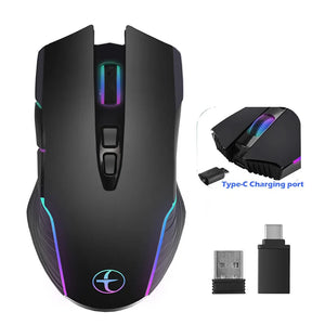 Ergonomic Wireless Mouse – 1600 DPI, 8 Buttons, Rechargeable - TeleWorld Online