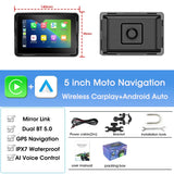Waterproof CarPlay GPS DVR – 5" & 7" LCD for Motorcycles - TeleWorld Online
