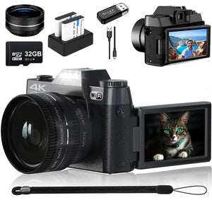48MP 4K Vlog Camera with WiFi & 16X Zoom – Pro & Travel Use - TeleWorld Online