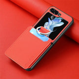Leather Card Slot Case for Samsung Z Flip 5G – Anti-Slip - TeleWorld Online