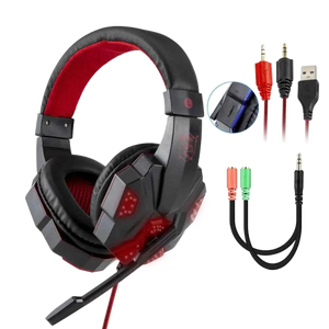 LED Wired Headphones with Mic - Active Noise Cancellation for Enhanced Audio Experience