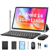 Relndoo Android Tablet with Keyboard, Android 14 Tablet, 128GB Storage - TeleWorld